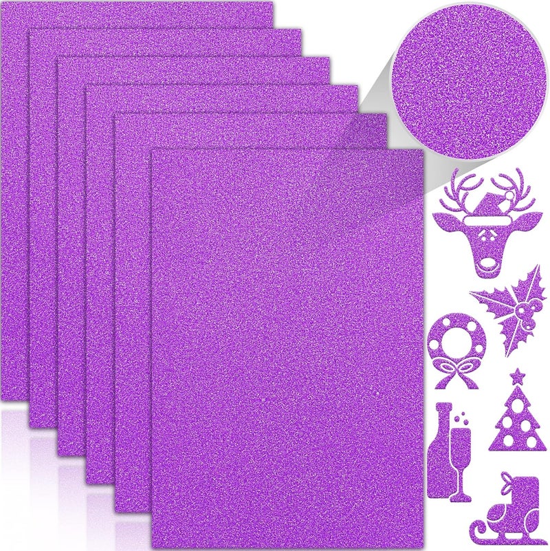 Twavang 24 Sheets Purple Glitter Cardstock Paper, A4 Premium Sparkly Paper for Scrapbook, DIY Projects, Party Decoration, Gift Box Wrapping 250GSM/92lb - Image 1
